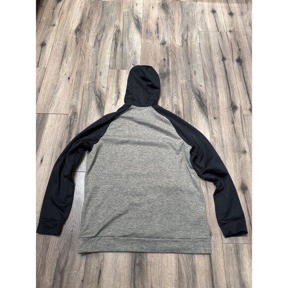 Nike Dri-Fit Gray & Black Pullover Hoodie Sweatshirt Large With Kangaroo Pocket - Picture 7 of 7